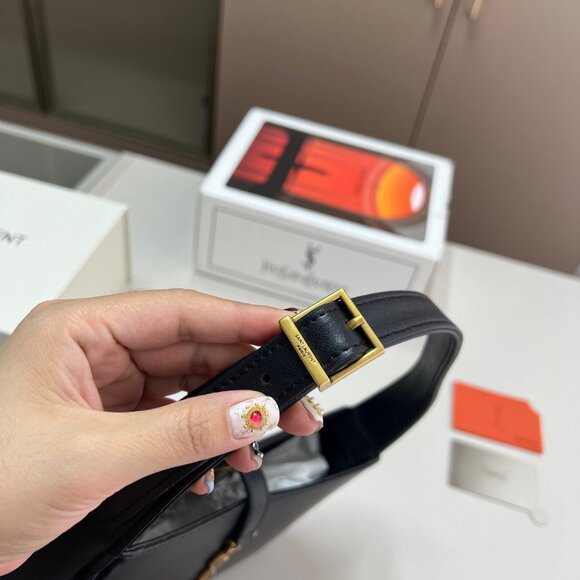 YSL LE 5 À 7 HOBO BAG IN SMOOTH LEATHER NOIR - Picture 6 of 9